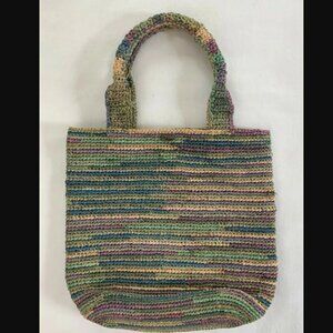Callanan Handbag Crocheted Knit Multi Colored Tote